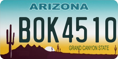 AZ license plate BOK4510