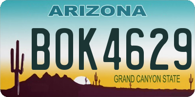 AZ license plate BOK4629