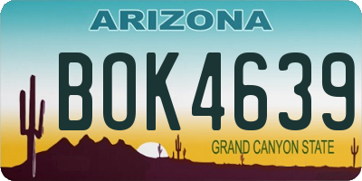 AZ license plate BOK4639