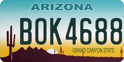 AZ license plate BOK4688