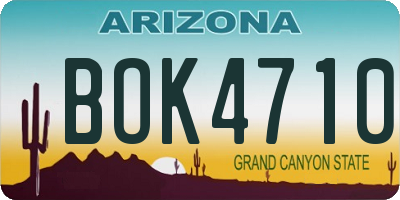 AZ license plate BOK4710