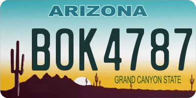 AZ license plate BOK4787