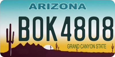 AZ license plate BOK4808