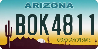 AZ license plate BOK4811