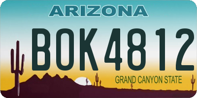AZ license plate BOK4812