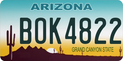 AZ license plate BOK4822