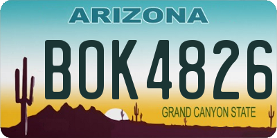 AZ license plate BOK4826