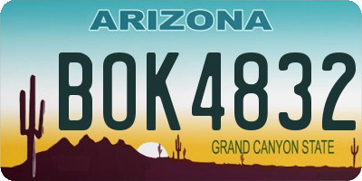 AZ license plate BOK4832