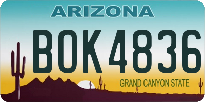 AZ license plate BOK4836