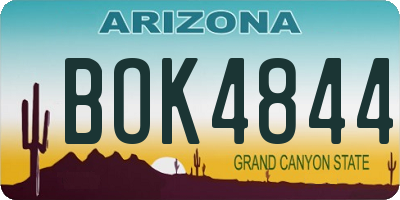 AZ license plate BOK4844