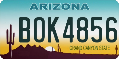 AZ license plate BOK4856