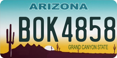 AZ license plate BOK4858
