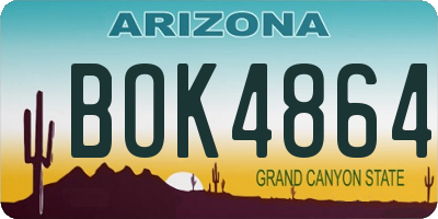 AZ license plate BOK4864
