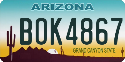 AZ license plate BOK4867