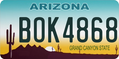 AZ license plate BOK4868