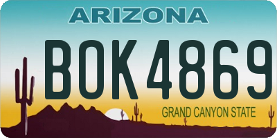AZ license plate BOK4869
