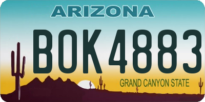 AZ license plate BOK4883