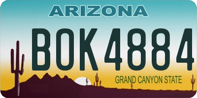 AZ license plate BOK4884