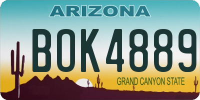 AZ license plate BOK4889