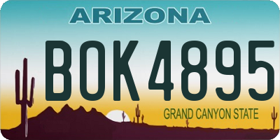 AZ license plate BOK4895