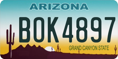 AZ license plate BOK4897