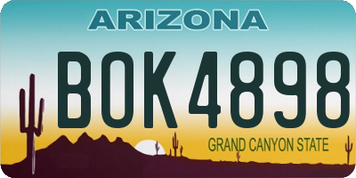 AZ license plate BOK4898