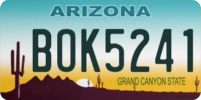 AZ license plate BOK5241