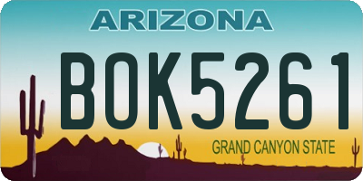AZ license plate BOK5261