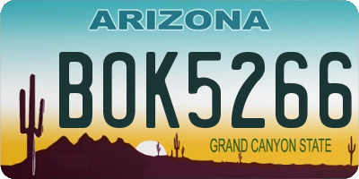 AZ license plate BOK5266