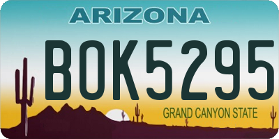 AZ license plate BOK5295