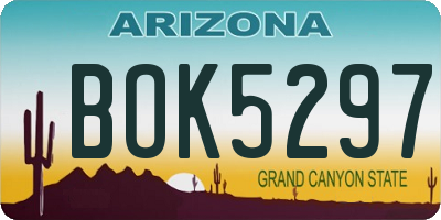 AZ license plate BOK5297