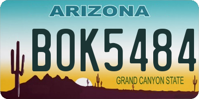 AZ license plate BOK5484