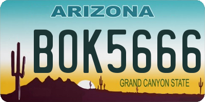 AZ license plate BOK5666