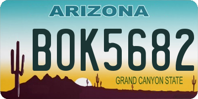 AZ license plate BOK5682