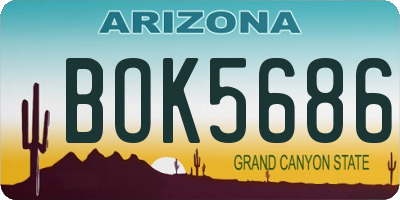 AZ license plate BOK5686