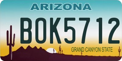 AZ license plate BOK5712