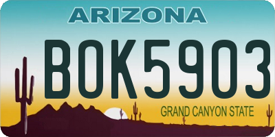 AZ license plate BOK5903