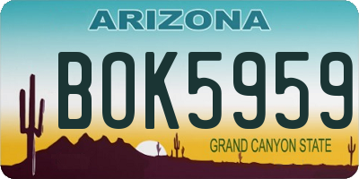 AZ license plate BOK5959
