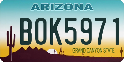 AZ license plate BOK5971