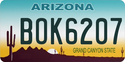 AZ license plate BOK6207