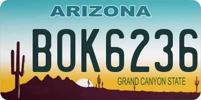 AZ license plate BOK6236