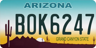AZ license plate BOK6247