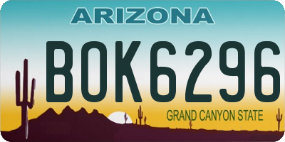 AZ license plate BOK6296