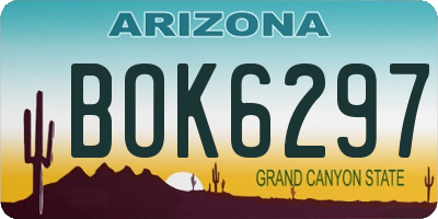 AZ license plate BOK6297