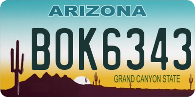 AZ license plate BOK6343