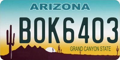 AZ license plate BOK6403