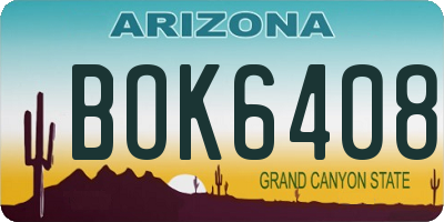 AZ license plate BOK6408