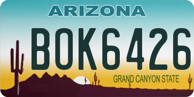 AZ license plate BOK6426