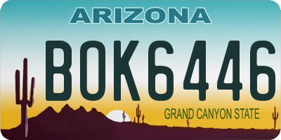 AZ license plate BOK6446