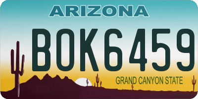 AZ license plate BOK6459
